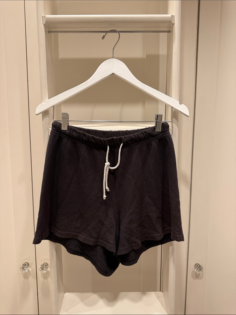 perfectwhitetee Layla Vintage Black French Terry Shorts S